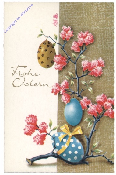 Eier mit blühendem Zweig