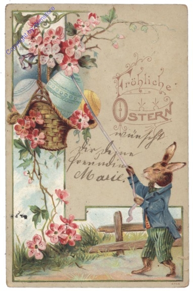 Hase mit Ostereierkorb
