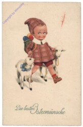 Kind mit zwei Schafen