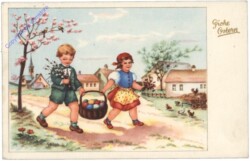 ak164623 Kinder mit Osterkorb