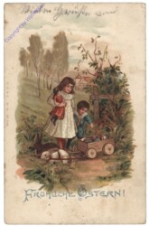 ak164630 Kinder mit Hasenkutsche