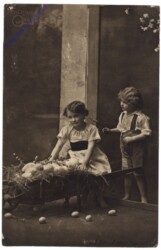 ak164635 Kinder mit Osterkarren