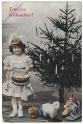 Mädchen mit Trommel und Christbaum