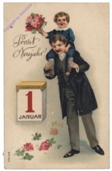 ak164787 Vater und Sohn mit Kalenderblatt