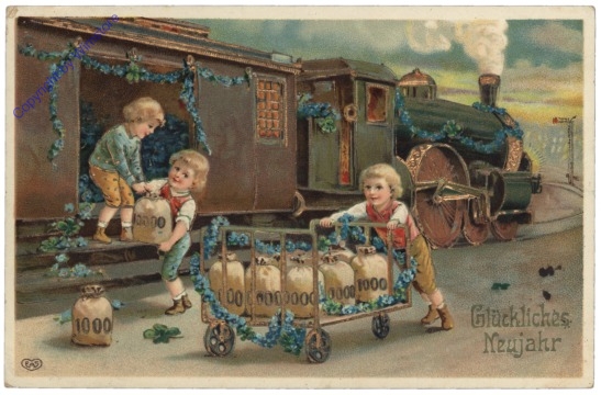 Kinder mit Geldsäcken