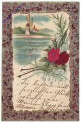 Mühle mit Blumen