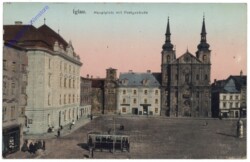 ak165180 Jihlava (Iglau), Hauptplatz mit Postgebäude