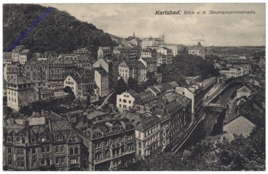 Karlovy Vary (Karlsbad), Blick von der Stephanspromenade
