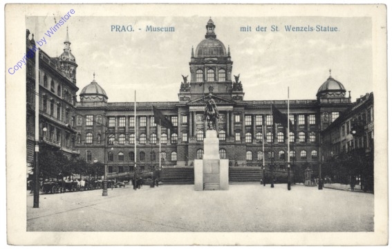 ak165203 Praha (Prag), Museum mit der St. Wenzels-Statue