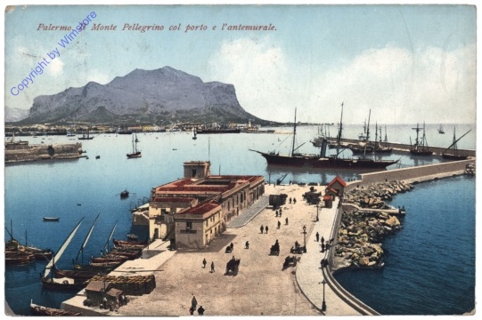 ak165366 Palermo, Il Monte Pellegrino col porto e l'antemurale
