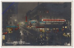 Berlin, Unter den Linden, Ecke Friedrichstrasse bei Nacht
