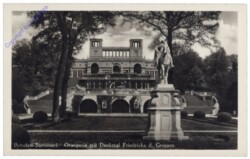 Potsdam, Schloss Sanssouci, Orangerie mit Denkmal Friedrichs d. Großen