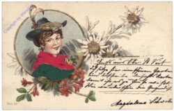 Dame mit rosa Tuch