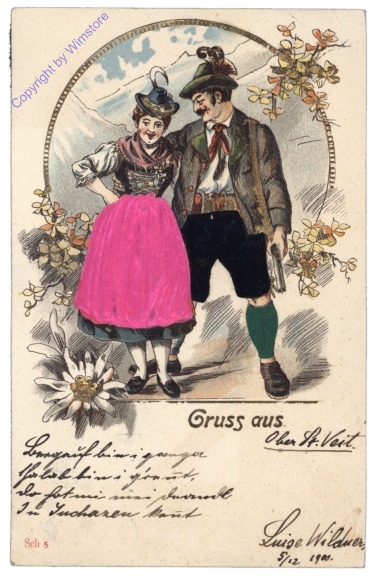 ak165729 Dame mit rosa Schürze