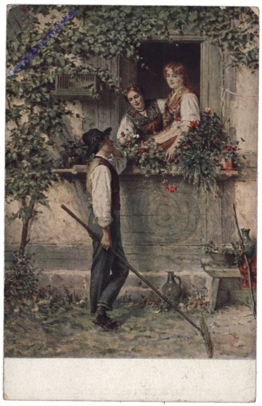 ak165734_2 Fensterln in Tracht