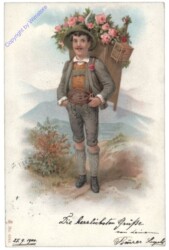 ak165743 Herr mit Blumenschütte in Tracht