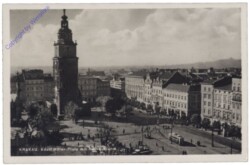 Krakau (Krakow), Adolf-Hitler-Platz mit Rathausturm