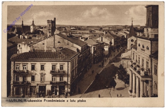 Lublin, Krakowskie Przedmiescie z lotu ptaka