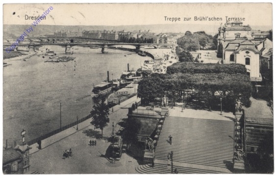 Dresden, Brühlsche Terrasse, Treppe