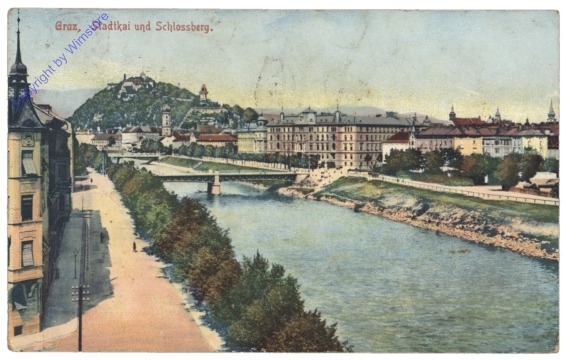 Graz, Stadtkai und Schlossberg
