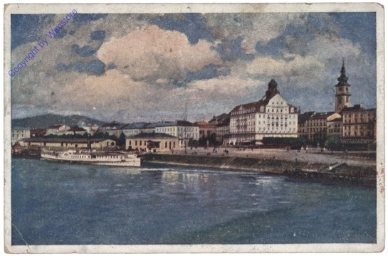 Linz an der Donau, Landungsplatz und Hotel Weinzinger