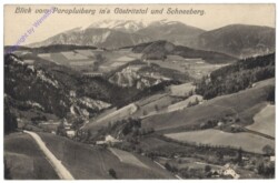 Perchtoldsdorf, Blick vom Paraluiberg in's Göstritztal und Schneeberg