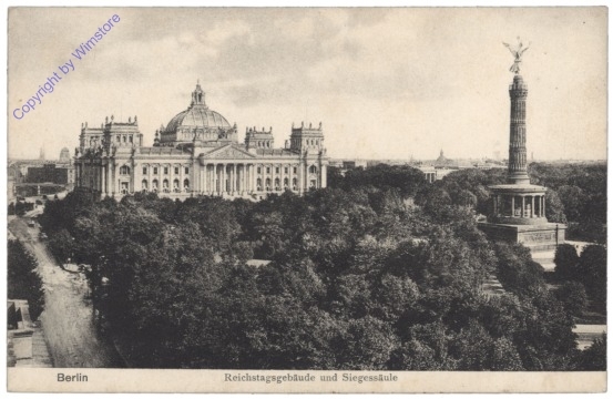 Berlin, Reichstagsgebäude und Siegessäule