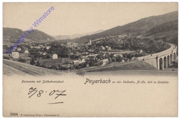 ak167663 Payerbach, Panorama mit Südbahnviaduct