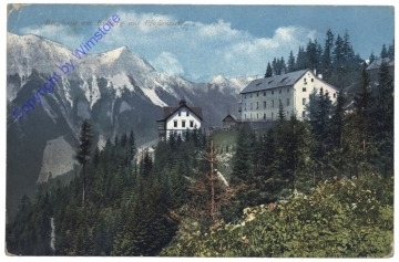 Eisenerz, Berghaus am Erzberg mit Pfaffenstein