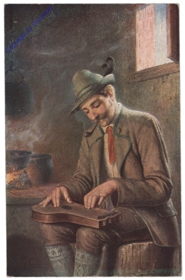 Mann mit Zither