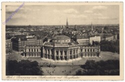 Wien 1, Panorama vom Rathausturm mit Burgtheater