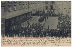 Wien 1, Abmarsch der Burgmusik am Franzensplatz