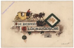 ak168398 Kutsche mit Glücksbringern