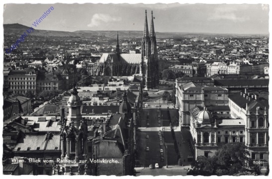 Wien 9, Blick vom Rathaus zur Votivkirche