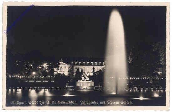Stuttgart, Anlagensee mit neuem Schloß
