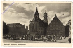 Stuttgart, Schillerplatz mit Stiftskirche