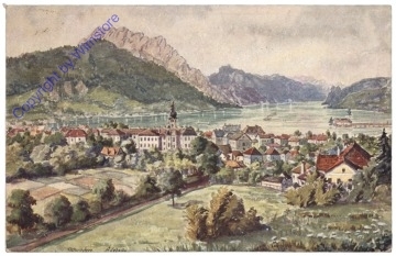 Gmunden, Panorama vom Kalvarienberg