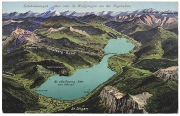 St. Wolfgang, Aber- oder St. Wolfgangsee aus der Vogelschau