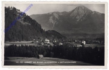 ak169911 St. Andrä, mit Ruine Landskron