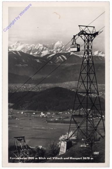ak169940 Villach, Kanzelbahn, Blick auf Villach und Mangart