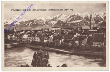 ak169947 Villach, mit den Karawanken, Mittagkogel