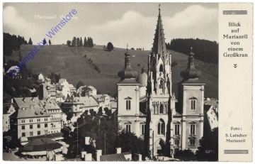 ak170314 Mariazell, Blick auf Mariazell von einem Großkran