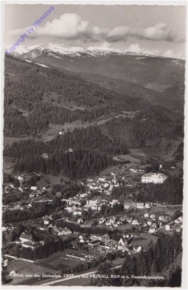 Murau, Blick von der Stolzalpe auf Muro u. Rosenkranzalpe