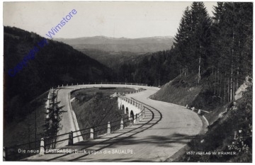 Pack, neue Packstrasse: Blick gegen die Saualpe