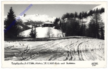 Tauplitz, Alm, Th. K. Holl-Haus mit Dachstein