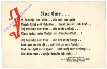 Nur eine, ...