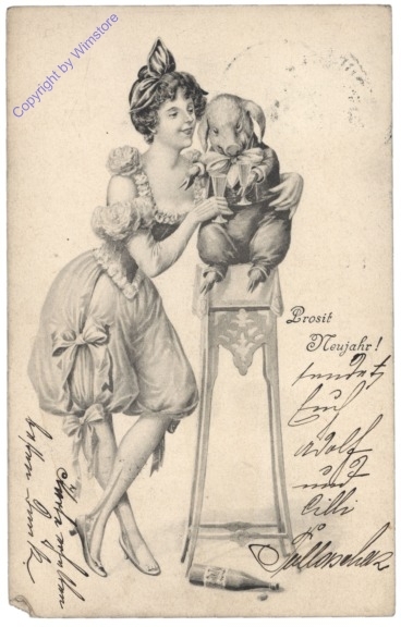 Dame mit Ferkel