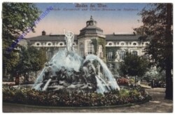Baden, Städtische Kuranstalt und Undine-Brunnen im Stadtpark