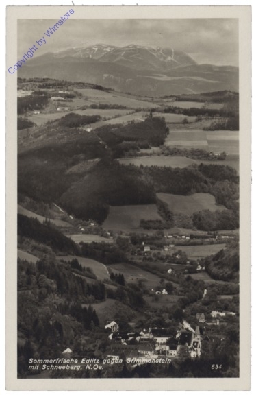Edlitz, gegen Grimmenstein mit Schneeberg