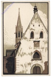 Gaming, Kartause, Westfassade der ehemaligen Klosterkirche und hochgotischer Turm